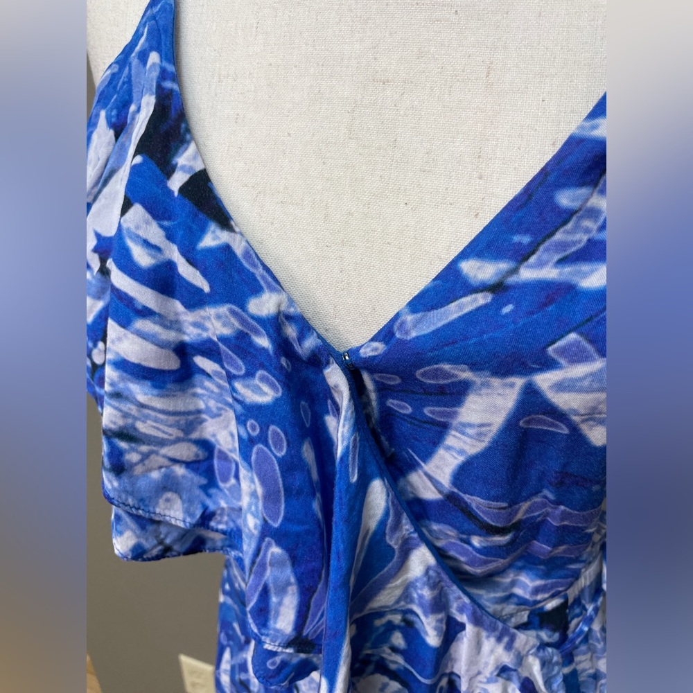 Blue Gianni Bini XS lined wrap dress - Picture 2 of 6